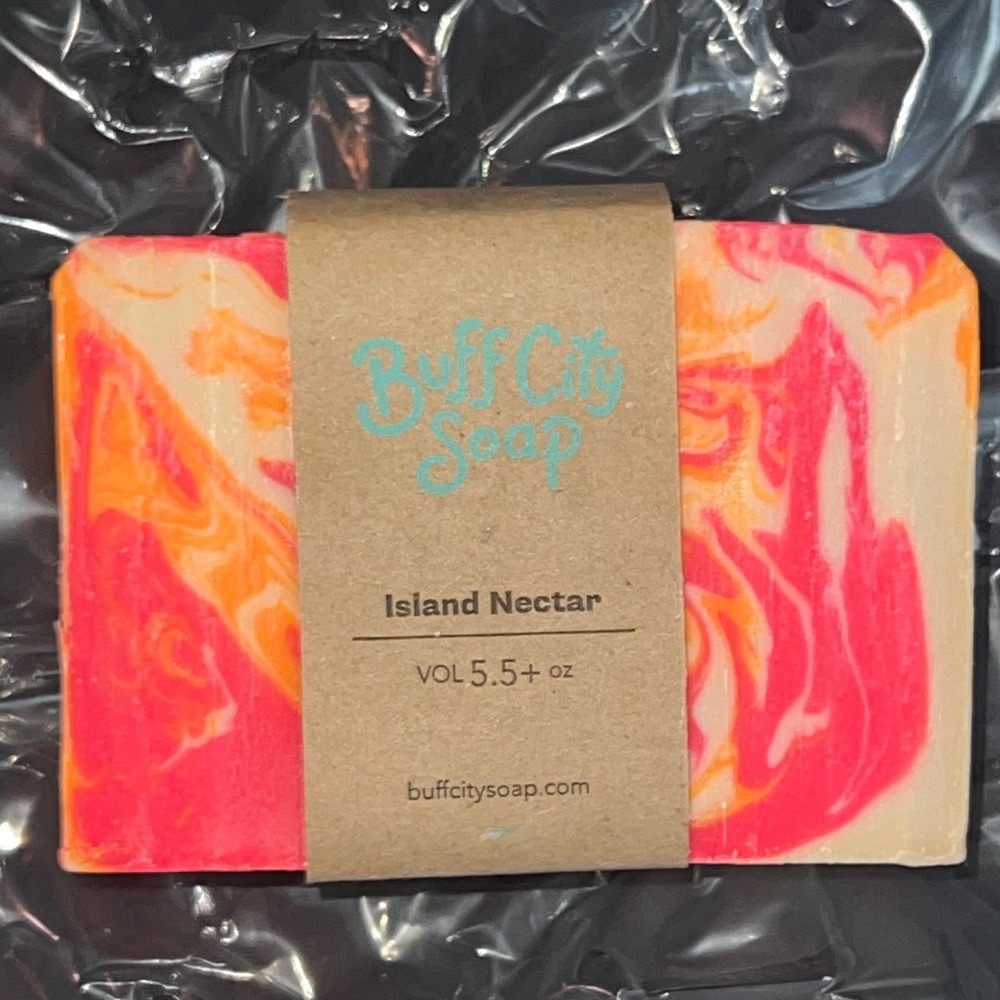 Buff City Soap Island Nectar Bar Soap Unisex 5.5oz Pink Orange New Plant Based